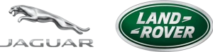 The image shows the logos of Jaguar and Land Rover, featuring a leaping jaguar and a green oval with "Land Rover" text.